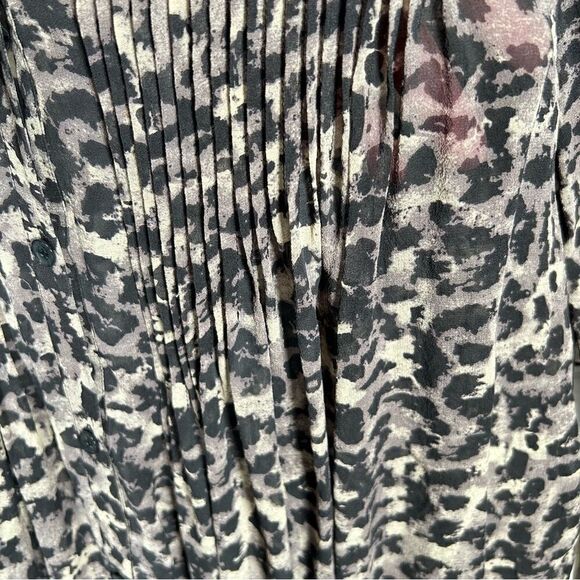 Kenneth Cole New York Silk Semi Sheer Pleated Front Camouflage Tunic XL - Picture 5 of 8
